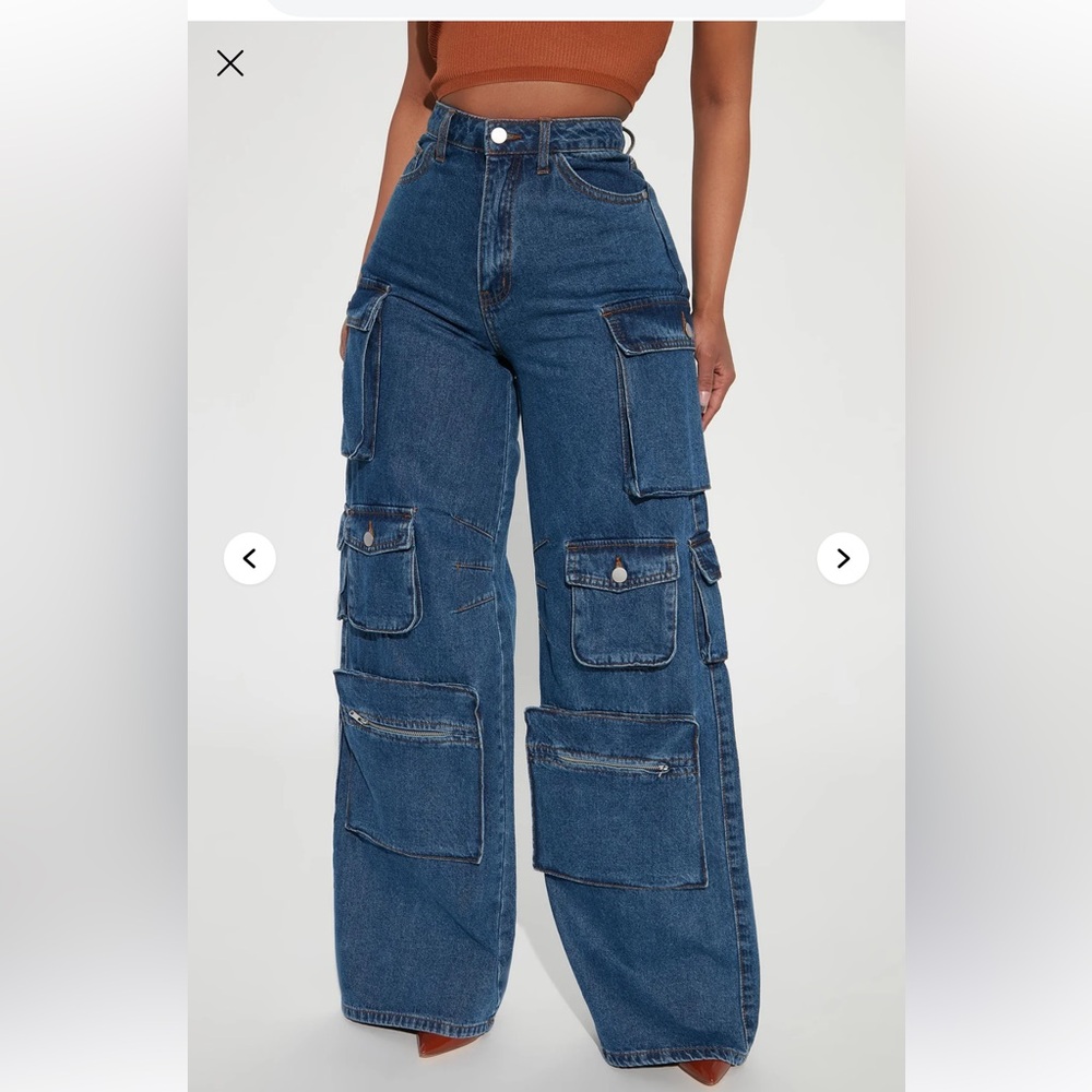 Fashion Nova Lily High Rise Cargo jeans